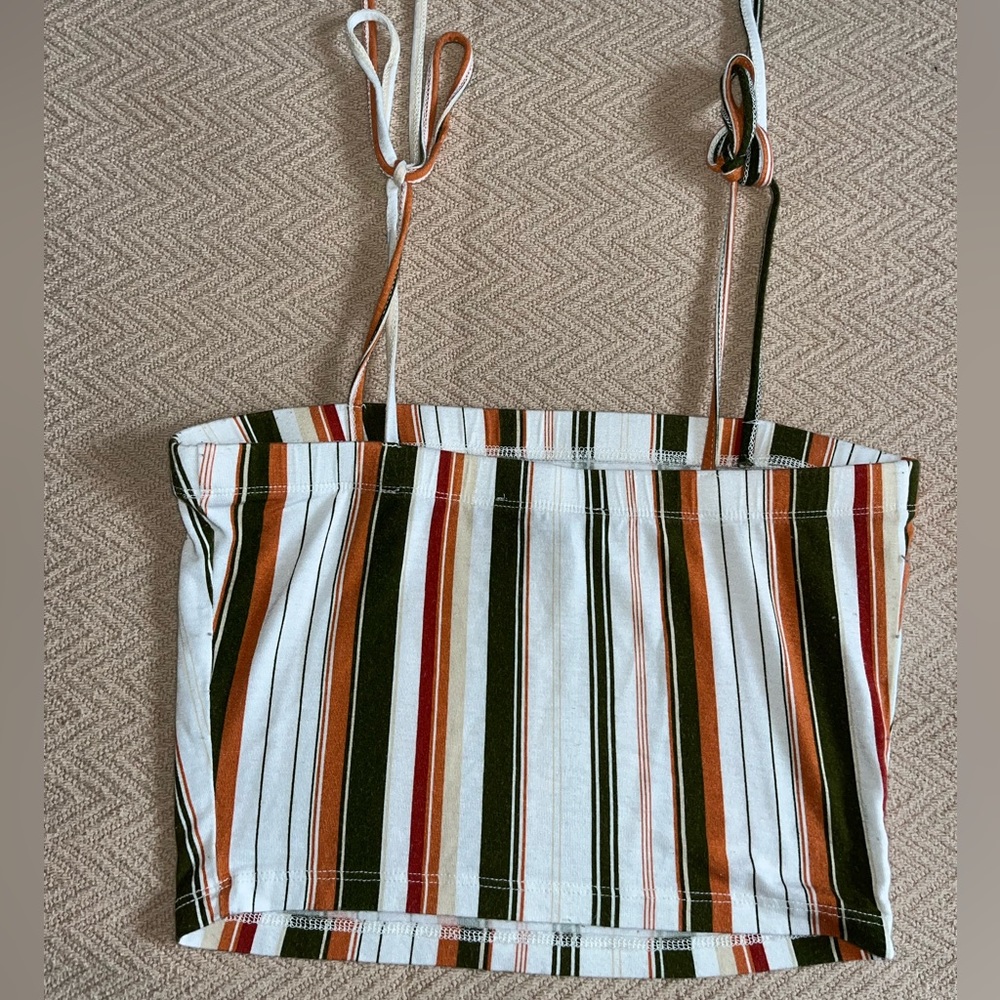 Striped Orange and Green white top